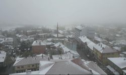 Mihalıççık’taki kar manzarası havadan görüntülendi
