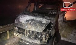 Dün kaza yapan Mustafa Destici'nin aracı bu sefer cayır cayır yandı!