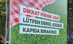 Eskişehir'de piknik alanının girişinde yüzleri güldüren yazı