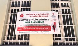 Eskişehir’deki camiden Filistin için yardım duyurusu