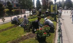 Eskişehir'in merkezi çiçeklerle güzelleşiyor