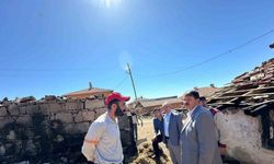 Kütahya İl Genel Meclisinden evi yanan köy muhtarına "Geçmiş olsun" ziyareti