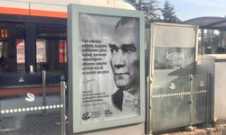 Eskişehir'de tramvay duraklarında Atatürk mesajı