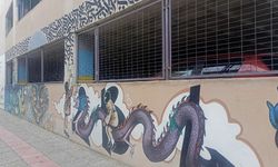 Eskişehir'de otoparkın duvarları rengarenk