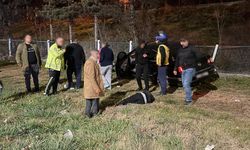 Eskişehir'de yoldan çıkan araç korkuluklara çarparak durabildi