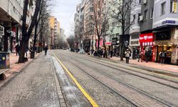 Eskişehir çarşısında kış sessizliği