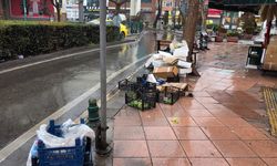 Eskişehir'de kaldırıma bırakılan atıklar yaya geçişini zorlaştırıyor