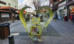 Kalp şeklindeki geri dönüşüm sepetleri ilgi görüyor