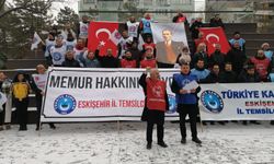 Eskişehir'de dondurucu soğuk altında zam eylemi