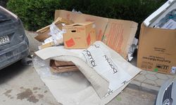 Eskişehir'de kartonlar kaldırımı kapladı