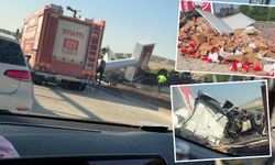 Eskişehir'de tır istasyona daldı: Ortalık savaş alanına döndü