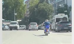 Vatan Caddesi'nde tehlikeli motosiklet yolculuğu