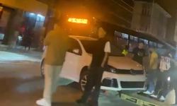Eskişehir’de gece yarısı ilginç kaza: Otomobil askıda kaldı