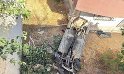 Bilecik'te yoldan çıkan araç 4,5 metreden uçtu!
