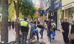 Eskişehir’de yaya trafiğinin yoğun olduğu noktada bakım çalışması