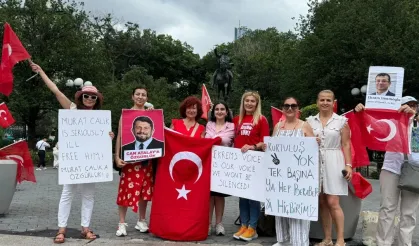 New York’ta İmamoğlu ve tutuklu isimlere protesto