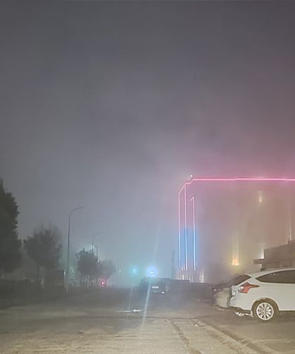 Eskişehir gece saatlerinde sise büründü