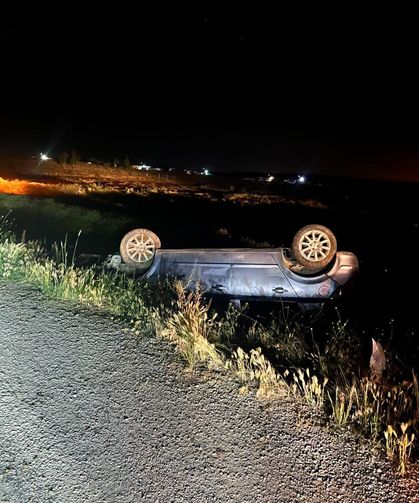 Eskişehir’de korkutan kaza: Takla atan otomobil ters döndü