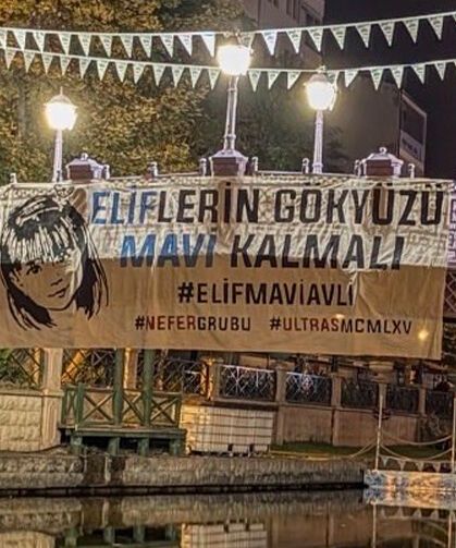 Eskişehirspor taraftarından Elif Mavi için anlamlı pankart