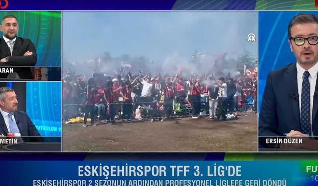 Eskişehirspor'un şampiyonluğunu canlı yayında kutladılar