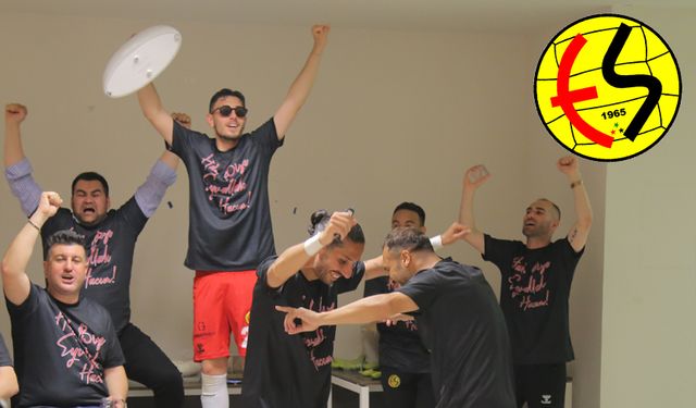 Eskişehirsporlu futbolcular şampiyonluğu böyle kutladı