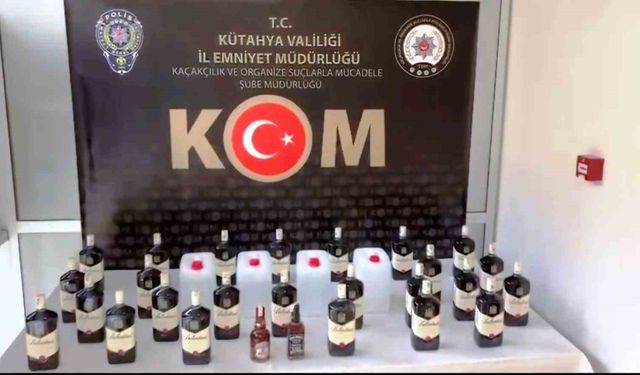 Kütahya'da 41 litre kaçak alkollü içki ele geçirildi