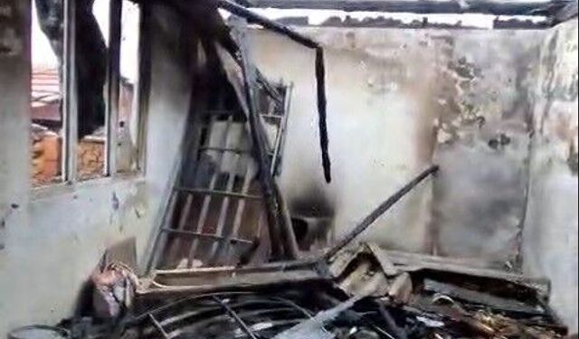 Metruk evde çıkan yangın korkuttu