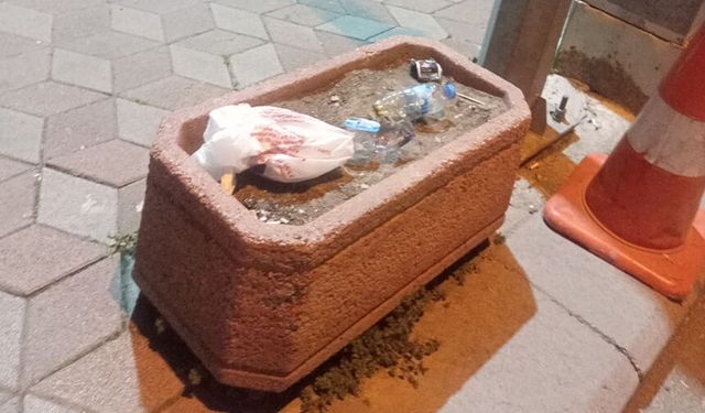 Eskişehir'de saksı çöplüğe döndü