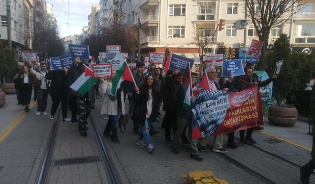 Eskişehir sokaklarında İsrail protestosu: Hükümete çağrıda bulundular