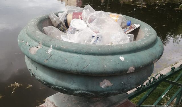 Eskişehir'de beton saksıların hali içler acısı