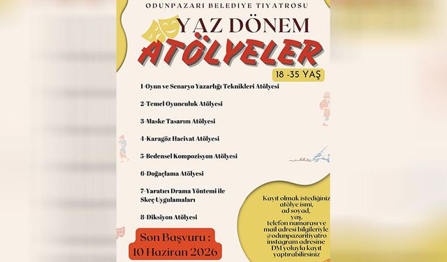 Odunpazarı Belediye Tiyatrosu’ndan ücretsiz yaz atölyeleri