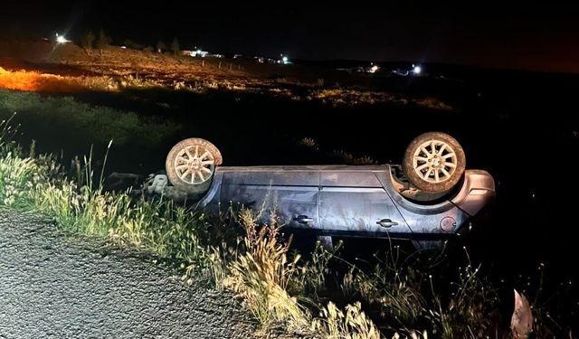 Eskişehir’de korkutan kaza: Takla atan otomobil ters döndü