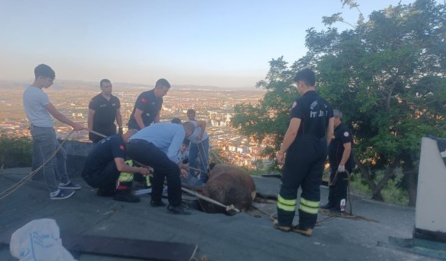 Çöken çatıda mahsur kaldı: 1 saatlik operasyonla kurtarıldı!