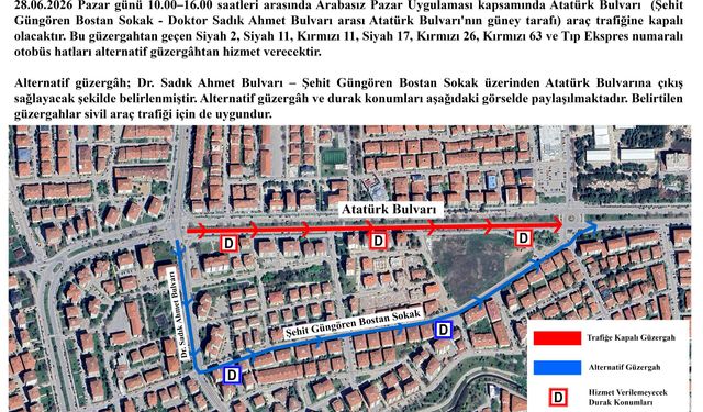 Eskişehir’de 28 Haziran’da Atatürk Bulvarı trafiğe kapatılacak!