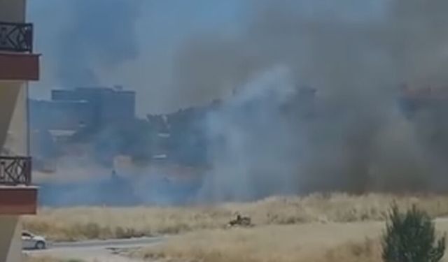 Eskişehir'de boş arazide ot yangını: Dumalar göğe yükseldi