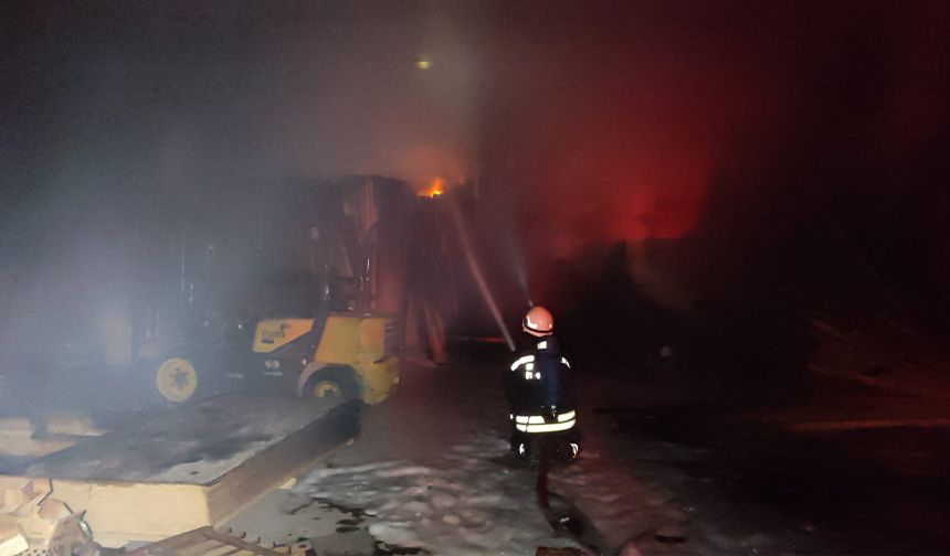 Eskişehir'i duman kapladı: Kereste fabrikasında yangın!