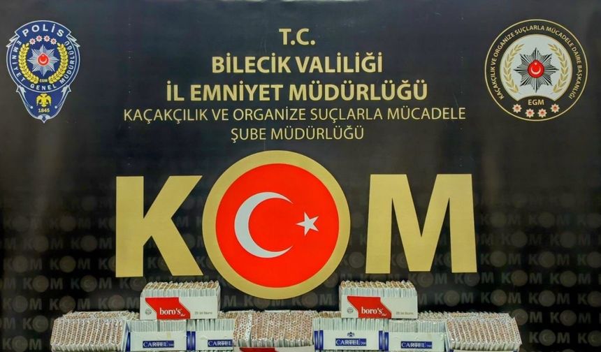 Bilecik’te 24 bin 800 adet tütün ve makaron ele geçirildi