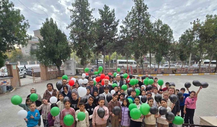 Emirdağ’da öğrenciler Filistin’e destek verdi