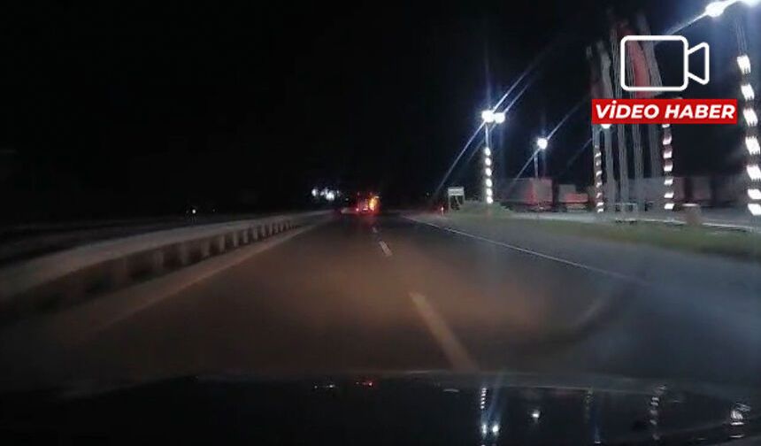 Eskişehir yolunda yürekleri ağza getiren anlar kamerada