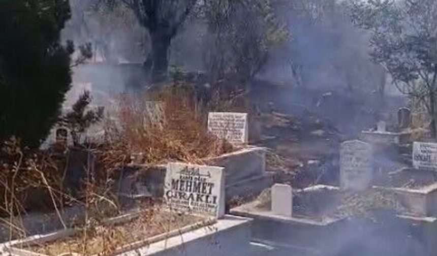 Odunpazarı Mezarlığı’nda yangın paniği
