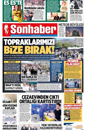 16 AĞUSTOS 2024 SONHABER GAZETESİ