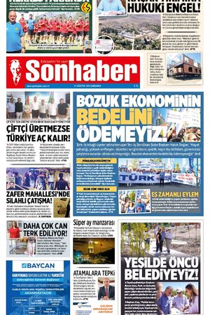 21 AĞUSTOS 2024 SONHABER GAZETESİ