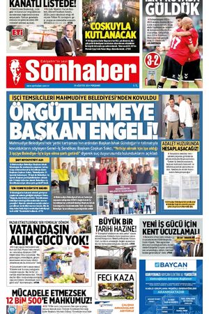 29 AĞUSTOS 2024 SONHABER GAZETESİ