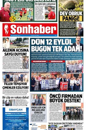 13 EYLÜL 2024 SONHABER GAZETESİ