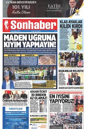 28 EKİM 2024 SONHABER GAZETESİ