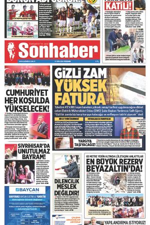 31 EKİM 2024 SONHABER GAZETESİ