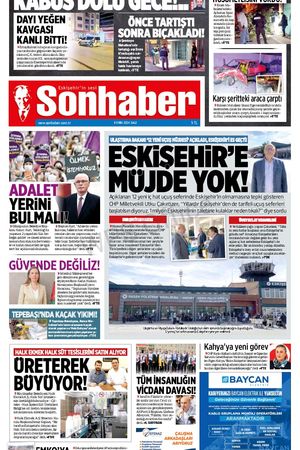 8 EKİM 2024 SONHABER GAZETESİ