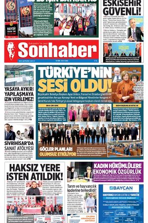 18 EKİM 2024 SONHABER GAZETESİ