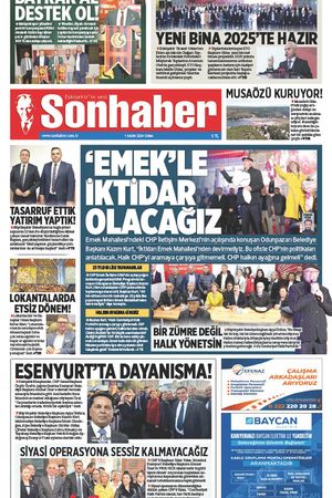 1 KASIM 2024 SONHABER GAZETESİ