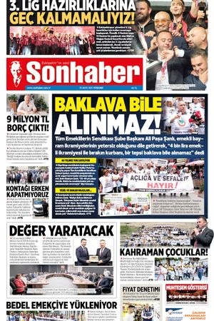 29 MAYIS 2025 SONHABER GAZETESİ